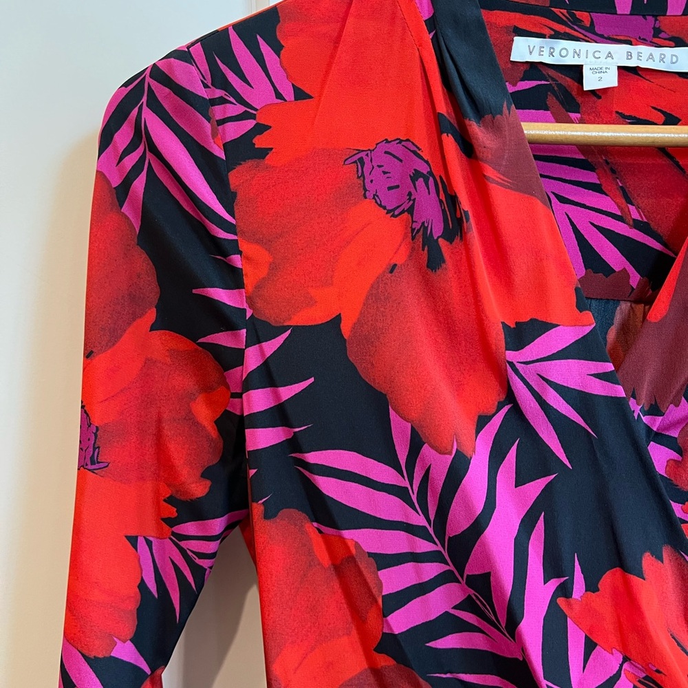 Veronica Beard Lorina Dress in Multi-Colored Poppy - Picture 4 of 11